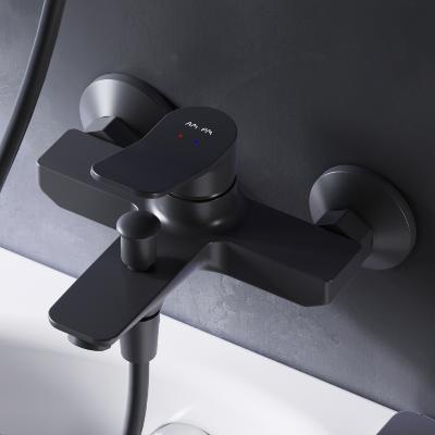 Смеситель для ванны и душа AM.PM X-Joy F85A10022 черный (уценка 1шт)