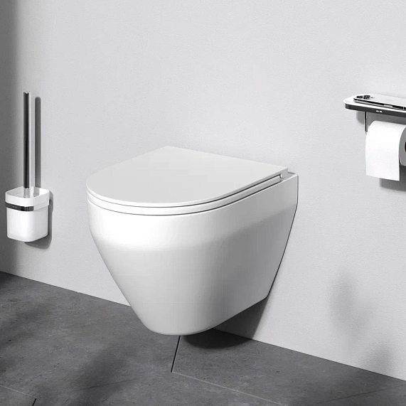 Унитаз подвесной безободковый с инсталляцией AM.PM Spirit 2.0 IS49051.701700 сиденьем микролифт, хром пневм. клавишей-2