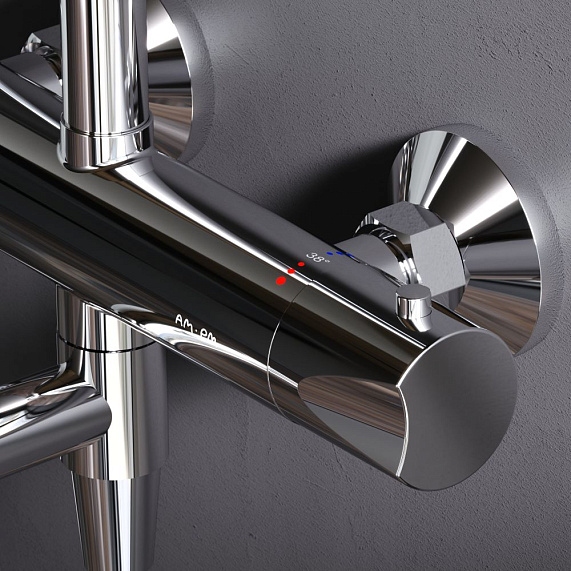 Душевая система AM.PM Crave F079C500 стойка с тропическим душем, термостатом, смесителем, изливом, хром-3