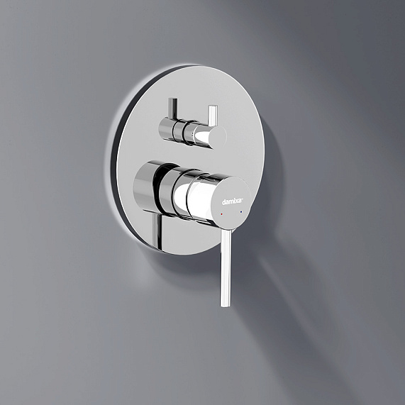 Встраиваемая душевая система Damixa Scandinavian Pure 936530000 хром: тропический верхний душ, ручной душ-2