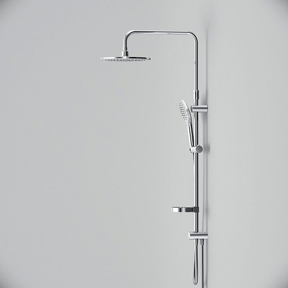 Душевая система AM.PM Like F0780064 стойка с тропическим душем, хром-7