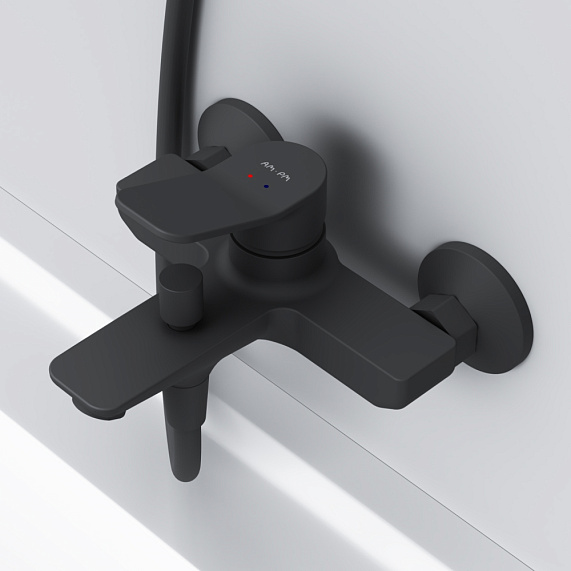 Смеситель для ванны и душа AM.PM X-Joy F85A10022 черный (уценка 1шт)-2