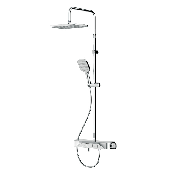 Душевая система AM.PM Func F078F300 стойка с тропическим душем, термостатом, смесителем, изливом, хром-10