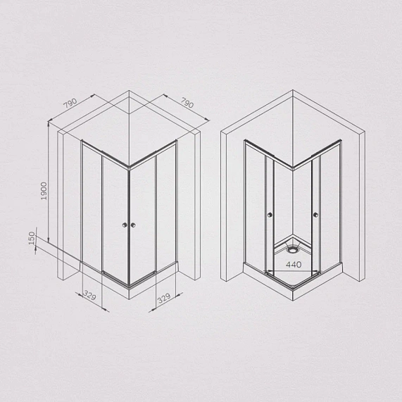 Душевое ограждение без поддона 80x80 AM.PM X-Joy W94G-403-8080-MT1K профиль серебристый-6
