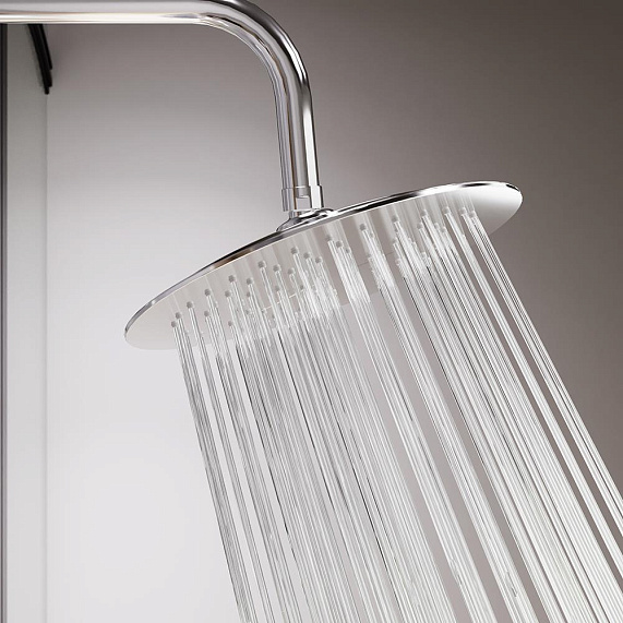 Душевая система Damixa Scandinavian Pure 936810000 стойка с тропическим душем, термостатом, смесителем, изливом, хром-4