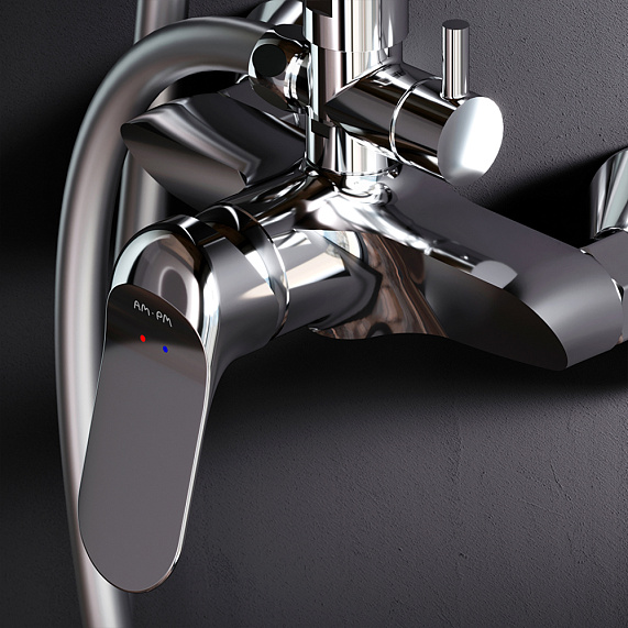 Душевая система AM.PM Sunny F0785C800 стойка с тропическим душем, смесителем, хром-3