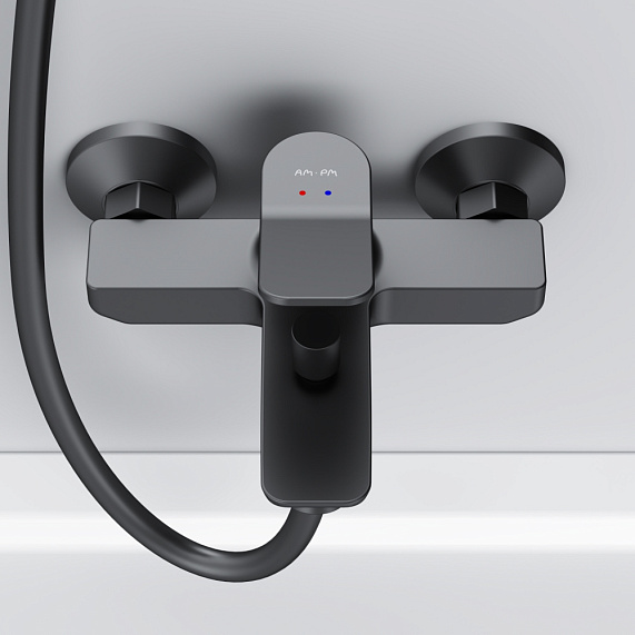 Смеситель для ванны и душа AM.PM X-Joy F85A10022 черный (уценка 1шт)-3