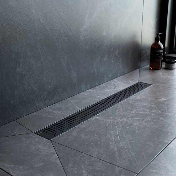 Душевой трап (лоток) 60 AM.PM MasterFlow W01SC-P11-060-01BM комбинированный затвор с черной матовой решеткой-3