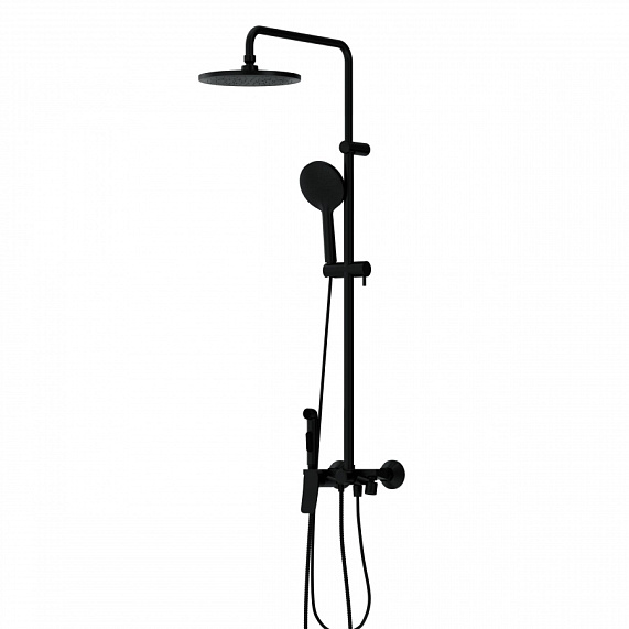 Душевая система Damixa Apollo DX220910300 стойка с тропическим душем, смесителем, черная матовая-7