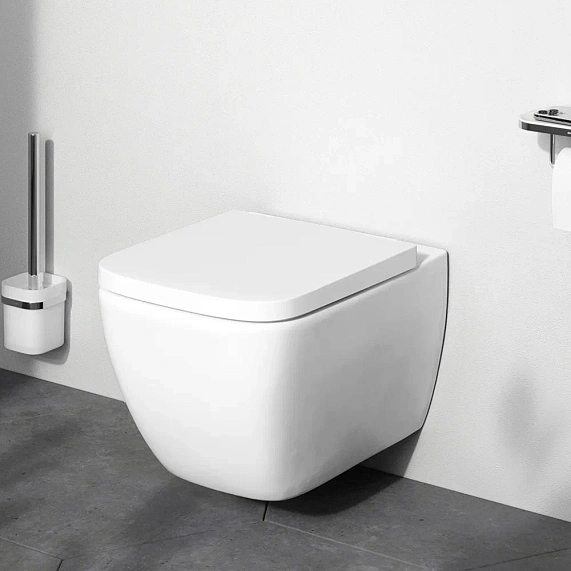 Унитаз подвесной безободковый с инсталляцией AM.PM Gem IS100251.901701 сиденьем микролифт, хром механ. клавишей-2