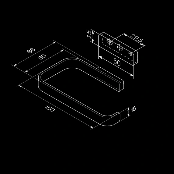 Держатель для туалетной бумаги настенный AM.PM Func A8F34122 черный-7