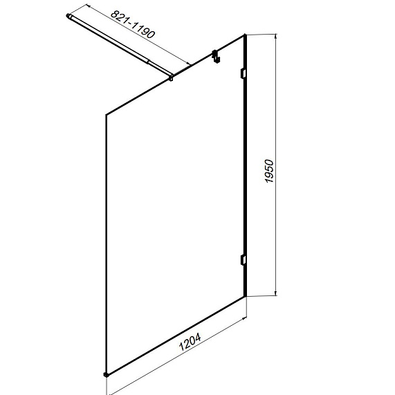 Душевая перегородка 120x195 AM.PM X-Joy W94WI-120-F1-BTE прозрачное стекло, профиль черный матовый-5