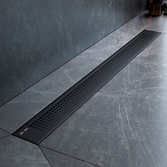 Душевой трап (лоток) 80 AM.PM PrimeFlow W02SC-P11-080-01BM комбинированный затвор с черной матовой решеткой-4