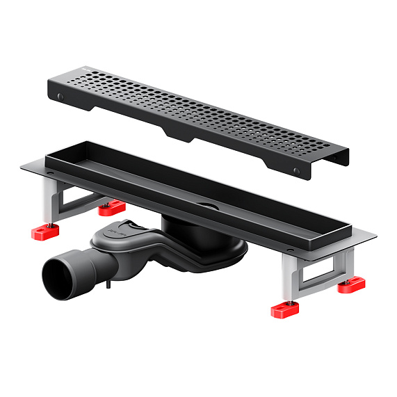 Душевой трап (лоток) 40 AM.PM MasterFlow W01SC-P11-040-01BM комбинированный затвор с черной матовой решеткой-10