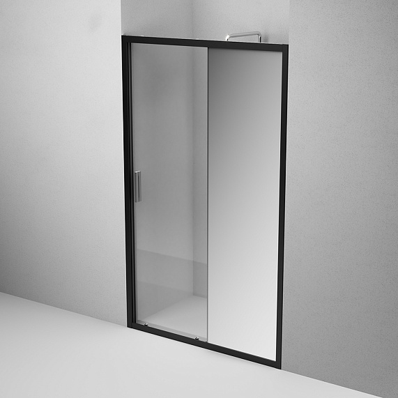 Душевая перегородка с дверью 120x195 AM.PM Gem W90G-120-1-195BMir зеркальное стекло, профиль черный матовый-3