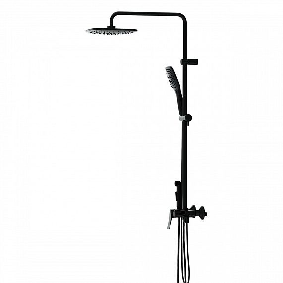 Душевая система Damixa Apollo DX220920300 стойка с тропическим душем, смесителем, черная матовая-6