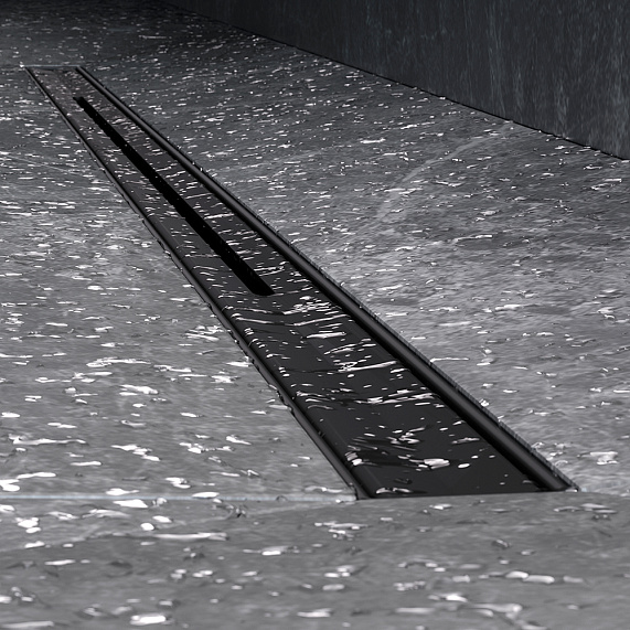 Душевой трап (лоток) 100 AM.PM MasterFlow Slim W01SC-S11-100-05BM комбинированный затвор с черной матовой решеткой-6