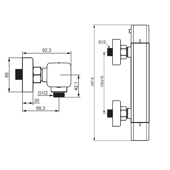 Смеситель для душа Damixa Gala 536000000 с термостатом-4
