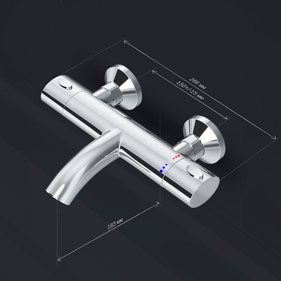 Смеситель для ванны и душа AM.PM Sense F7550064 термостат, хром-7