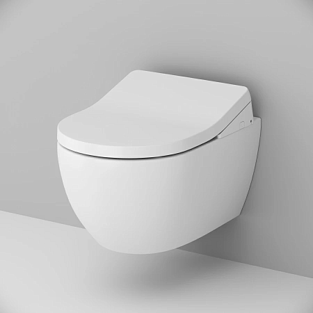 Унитаз-биде подвесной AM.PM Awe C111700WH безободковый c электронным управлением и сиденьем 53WH, белый