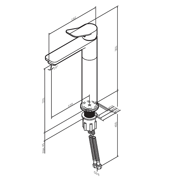 Смеситель для раковины (умывальника) AM.PM X-Joy F85A92099 высокий, золото-8