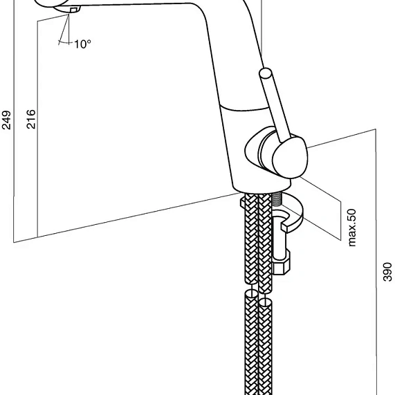 Смеситель для кухни AM.PM Awe F1500000 высокий, хром-5