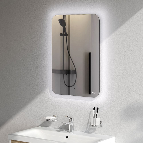 Зеркало с подсветкой в ванную закругленное 50 AM.PM X-Joy M85MOX10501S1 сенсорное-2