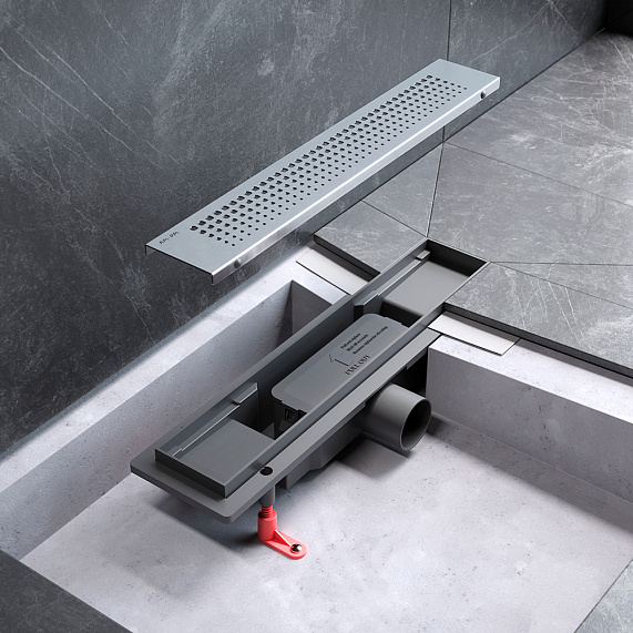 Душевой трап (лоток) 40 AM.PM PrimeFlow W02SC-P11-040-01SB комбинированный затвор со стальной матовой решеткой-7