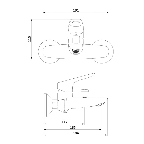 Смеситель для ванны и душа Damixa Jupiter 771000301 черный-2