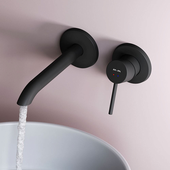 Смеситель для раковины (умывальника) AM.PM Libre F6072622 черный встраиваемый-1