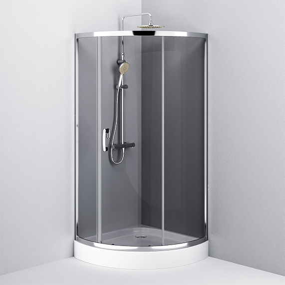 Душевое ограждение без поддона 90x90 AM.PM Like W83UG-315-090CG профиль хром-3