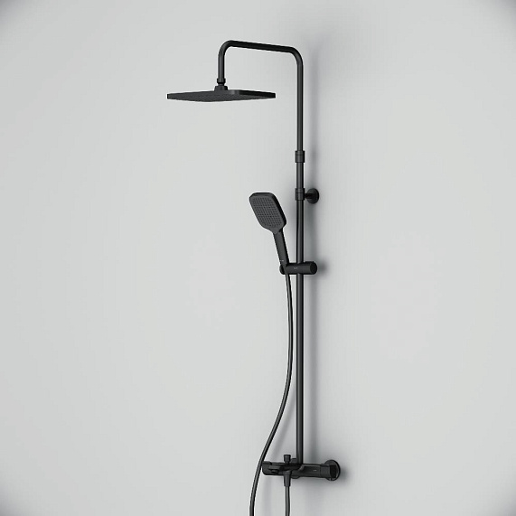 Душевая система AM.PM Func F078F522 стойка с тропическим душем, термостатом, смесителем, изливом, черная-5