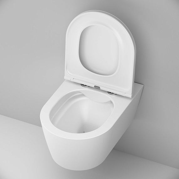 Унитаз подвесной AM.PM Func C8F1701MWSC (глубина 54 см) безободковый с сиденьем микролифт, белый матовый-4