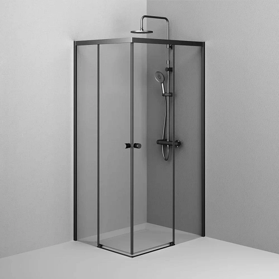 Душевое ограждение без поддона 80x100 AM.PM X-Joy W94G-403-100280-BT1K профиль черный матовый-3