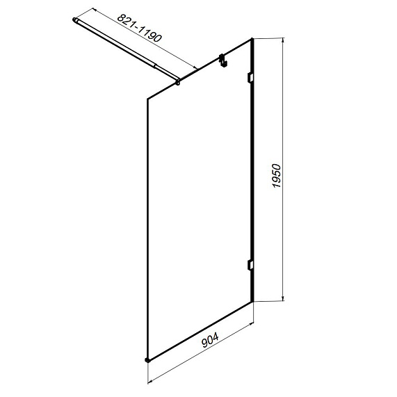 Душевая перегородка 90x195 AM.PM X-Joy W94WI-90-F1-BTE прозрачное стекло, профиль черный матовый-5