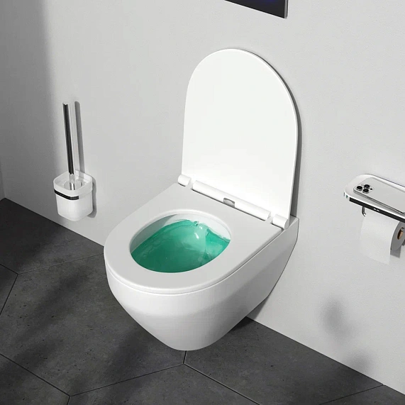 Унитаз подвесной безободковый с инсталляцией AM.PM Spirit 2.0 IS49051.701700 сиденьем микролифт, хром пневм. клавишей-3