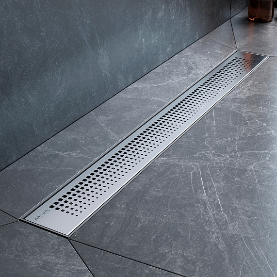 Душевой трап (лоток) 70 AM.PM PrimeFlow W02SC-P11-070-01SB комбинированный затвор со стальной матовой решеткой-4