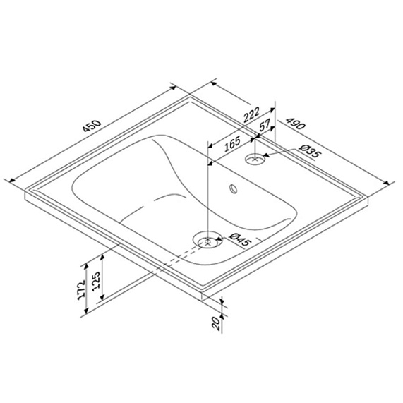 Тумба с раковиной 50 AM.PM X-Joy M85AFHX0502WG подвесная белый глянец-1