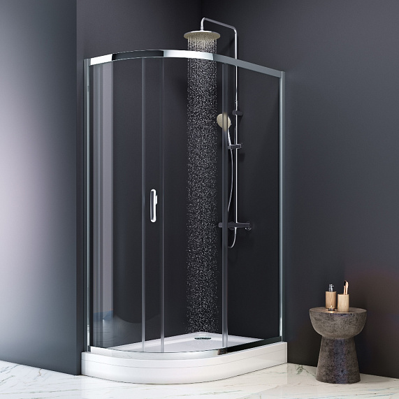 Душевой уголок с поддоном 120x80 AM.PM Like W83G-302U120CG тонированное стекло, профиль хром-12