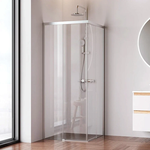 Душевое ограждение без поддона 80x80 AM.PM X-Joy W94G-403-8080-MT1K профиль серебристый