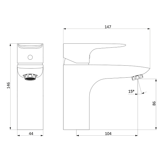 Смеситель для раковины (умывальника) Damixa Origin Evo 780210000 хром-6