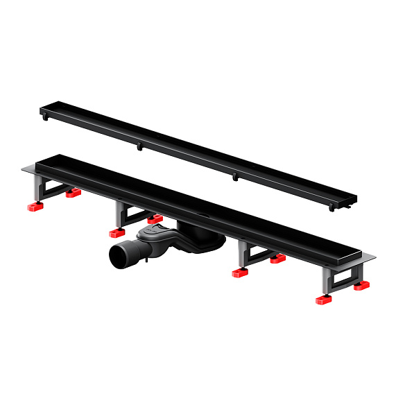 Душевой трап (лоток) 80 AM.PM MasterFlow W01SC-U11-080-04BM комбинированный затвор с черной матовой решеткой под плитку-20