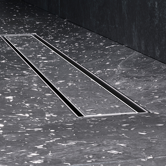 Душевой трап (лоток) 60 AM.PM MasterFlow W01SC-U11-060-04SB комбинированный затвор со стальной матовой решеткой под плитку-12