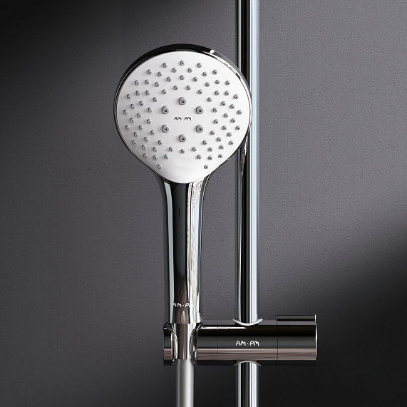 Душевая система AM.PM Gem F0790520 стойка с тропическим душем, термостатом, смесителем, изливом, хром-5