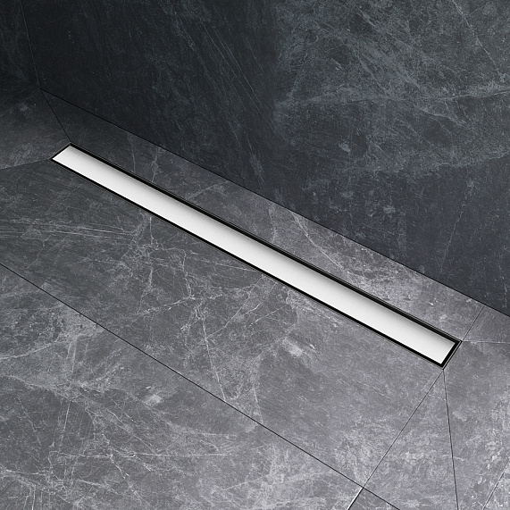 Душевой трап (лоток) 90 AM.PM MasterFlow W01SC-U11-090-04SB комбинированный затвор со стальной матовой решеткой под плитку-10