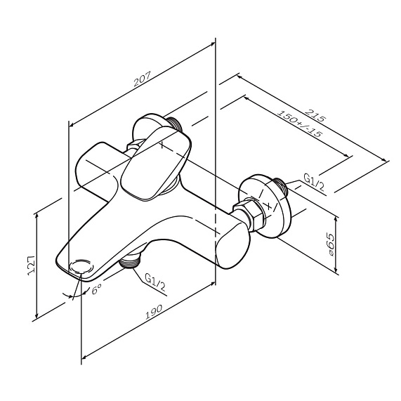 Смеситель для ванны и душа AM.PM Spirit 2.0 F70A10000 хром-8