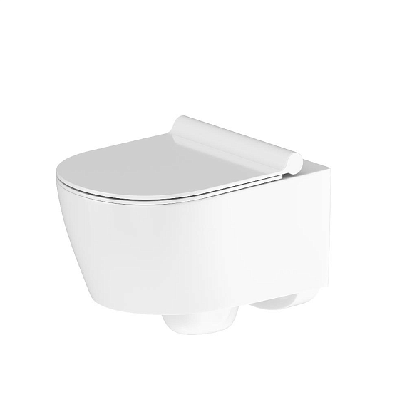 Унитаз подвесной Damixa Jupiter DX77C1700SC безободковый с сиденьем микролифт, белый-3