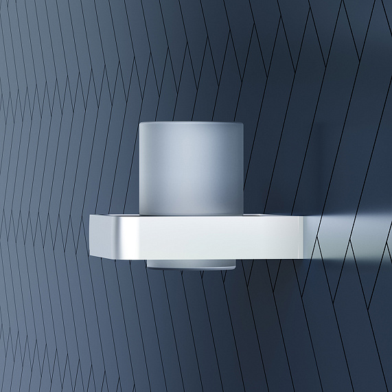 Стакан для зубных щеток настенный Damixa Jupiter DA7734300 стеклянный, хром матовый, черный-2