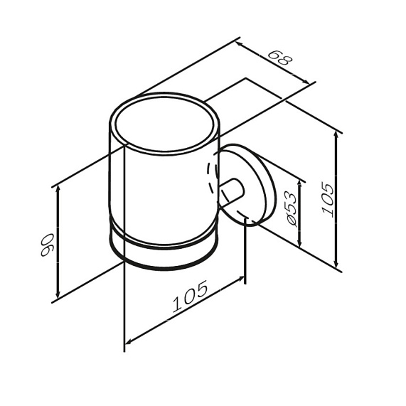 Стакан для зубных щеток настенный AM.PM X-Joy A85A34344 стеклянный, розовое золото-4