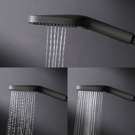 Душевая система AM.PM Func F078F322 стойка с тропическим душем, термостатом, смесителем, изливом, черная-6